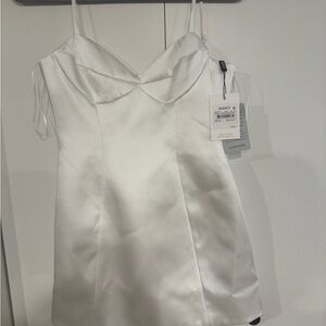White Satin Mini Dress